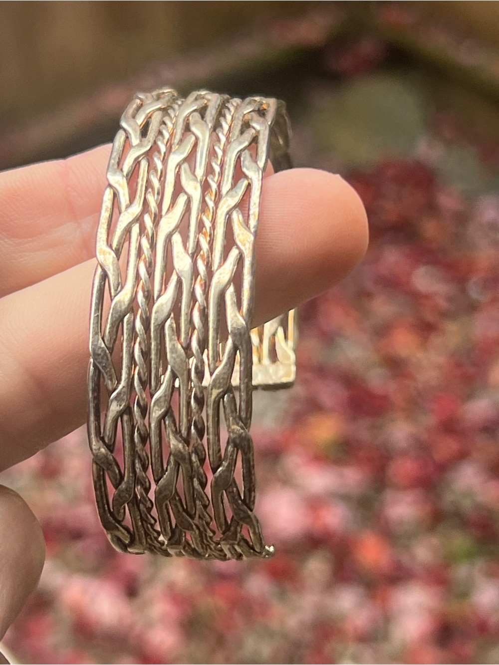 Silver-Tone Multi-Chain Cuff Bracelet Arm Band